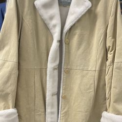 Coat/Jacket Suede Faux Fur Size L