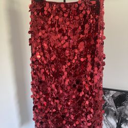 Perfect Red Sequin Skirt For A New Year! 