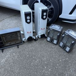5 Portable Electric Heaters – All Working