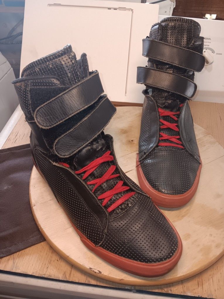 Supra Blk Leather Hightops (Sz12)