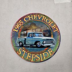 Part Chevy Chevrolet Stepside Truck Steel Metal Sign 