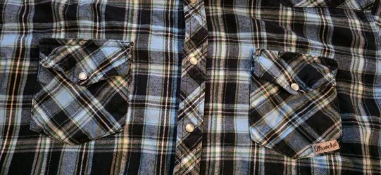 Vintage Mens 90's Wrancher by Wrangler Pearl Snap Western Shirt Plaid Blue Sz XL