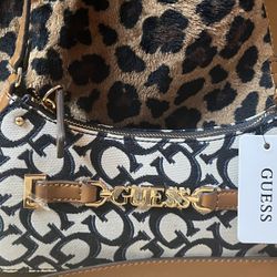 GUESS Monogram Shoulder Bag with Detachable Strap