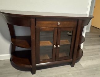 Solid Wood Console Table with Storage – Excellent Condition