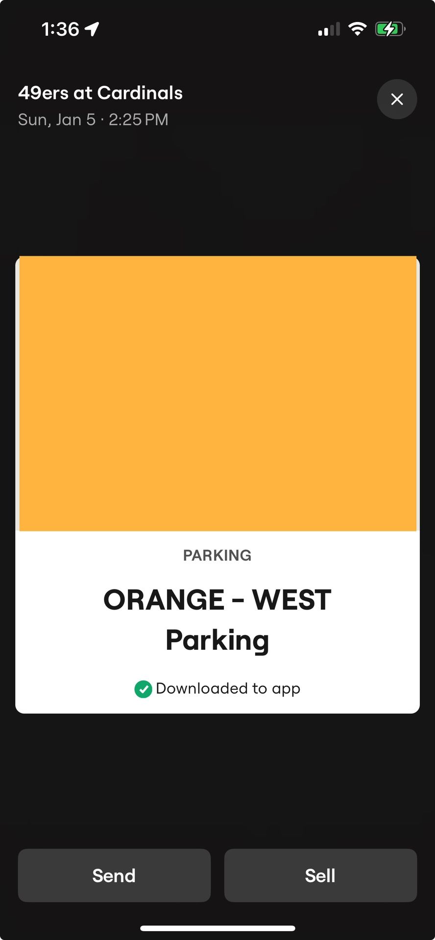Cardinals Vs 49ers Orange W Parking