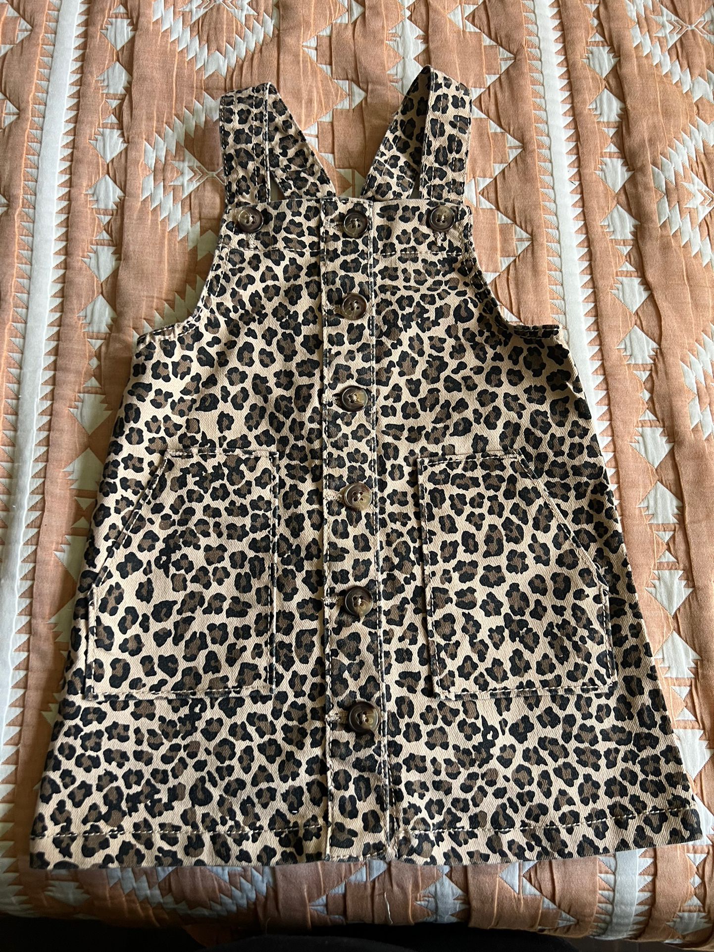 Cheetah Print Overall Dress