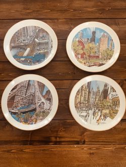 Set Of 4 Plates: Limited Edition Chicago Collection