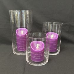 Flameless Flickering Real Wax Pillar Candles Set