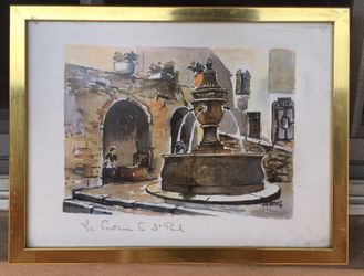 La Fountain de St Paul Painting by Romey