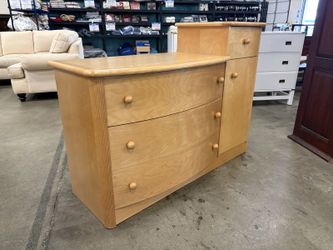 Solid Wood Split Level 3 Drawer Dresser with Cabinet
