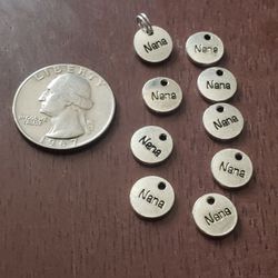 9 nana round circle charms you can make earrings necklaces wine indicators put on keychains silver color zinc alloy other charms love are available on