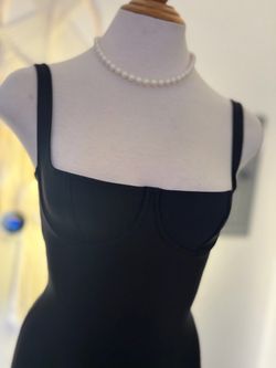 Skims Black Square Neck Bodycon Dress