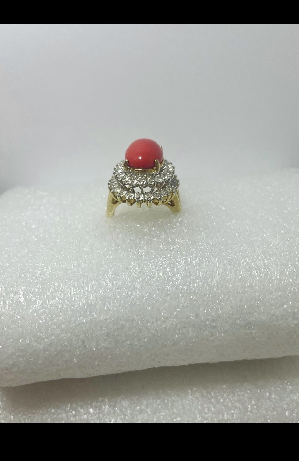 Vintage 14KT Coral Cocktail Ring
