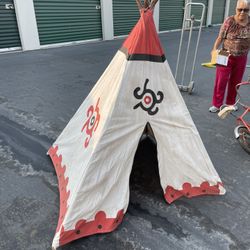 Kids teepee- Very Cute- Steel Poles- Cloth Cover  Nice Shape,  No Tears