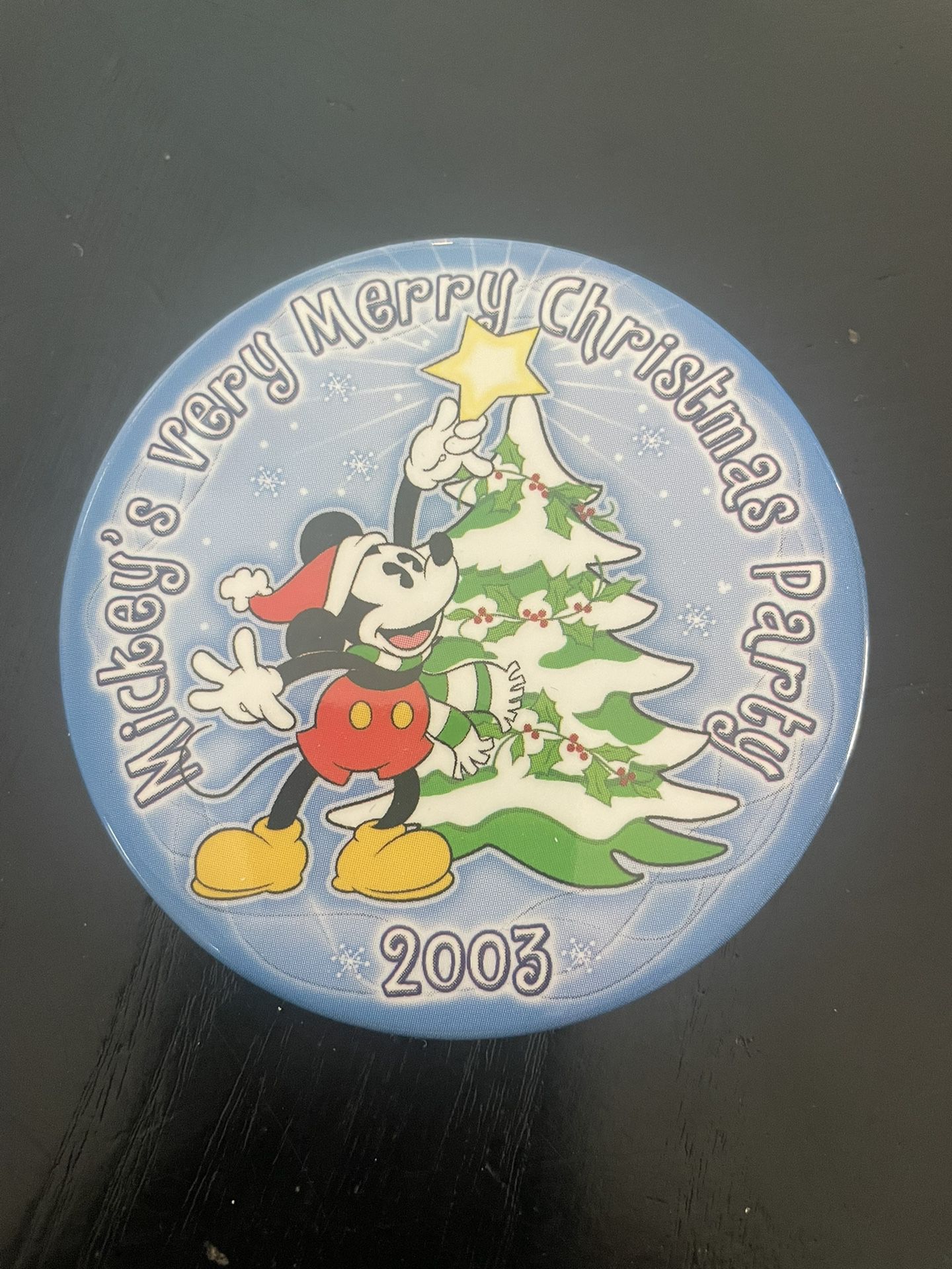 Disney "Mickey's Very Merry Christmas Party 2003” Pin-Back / Button 3”