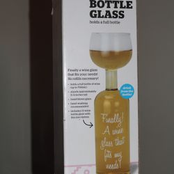 Original One 1 Glass Wine Bottle Big Mouth Novelty New Gag Gift Whole Bottle