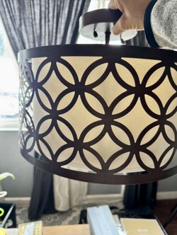 Elegant Brown and Cream Pendant Ceiling Light
