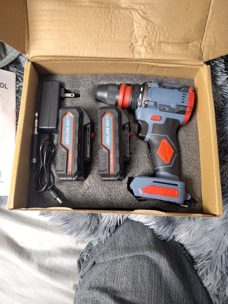 Drill With Two Batteries And Charger