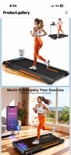 Brand New!4-in-1 Walking Pad Treadmill with Speaker, 6.2MPH Walking Pad with 10% Incline, Under Desk Treadmills for Home with App Compatible, 2.75HP B
