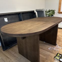 Brown Oval Table