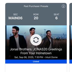 6 Jonas Brothers tickets 