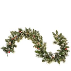 Astella 6 ft. Snow Cashmere Mix Pine Garland 106-Tips and Pinecones and Berry