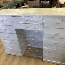 White & Pink Chest/Desk