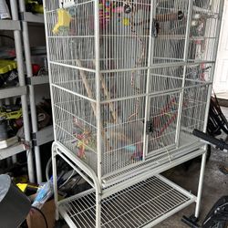 Large Bird Cage Lots of Xtras LIKE NEW 