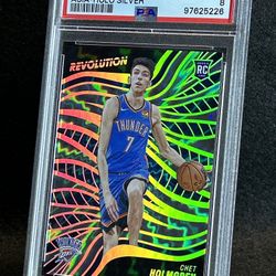 2022 Revolution 💥 Chet Holmgren 💥 Asia-Holo Silver Rookie 20/75 PSA 8 NM-MT 💎 - Oklahoma City Thunder 