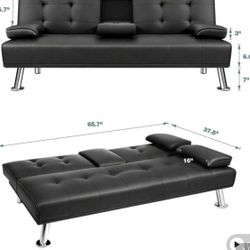 Futon Couch Black