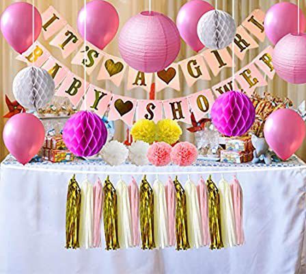 ATSON Baby Shower Decorations for Girl 41pc It's A Girl & Baby Shower Banner ..