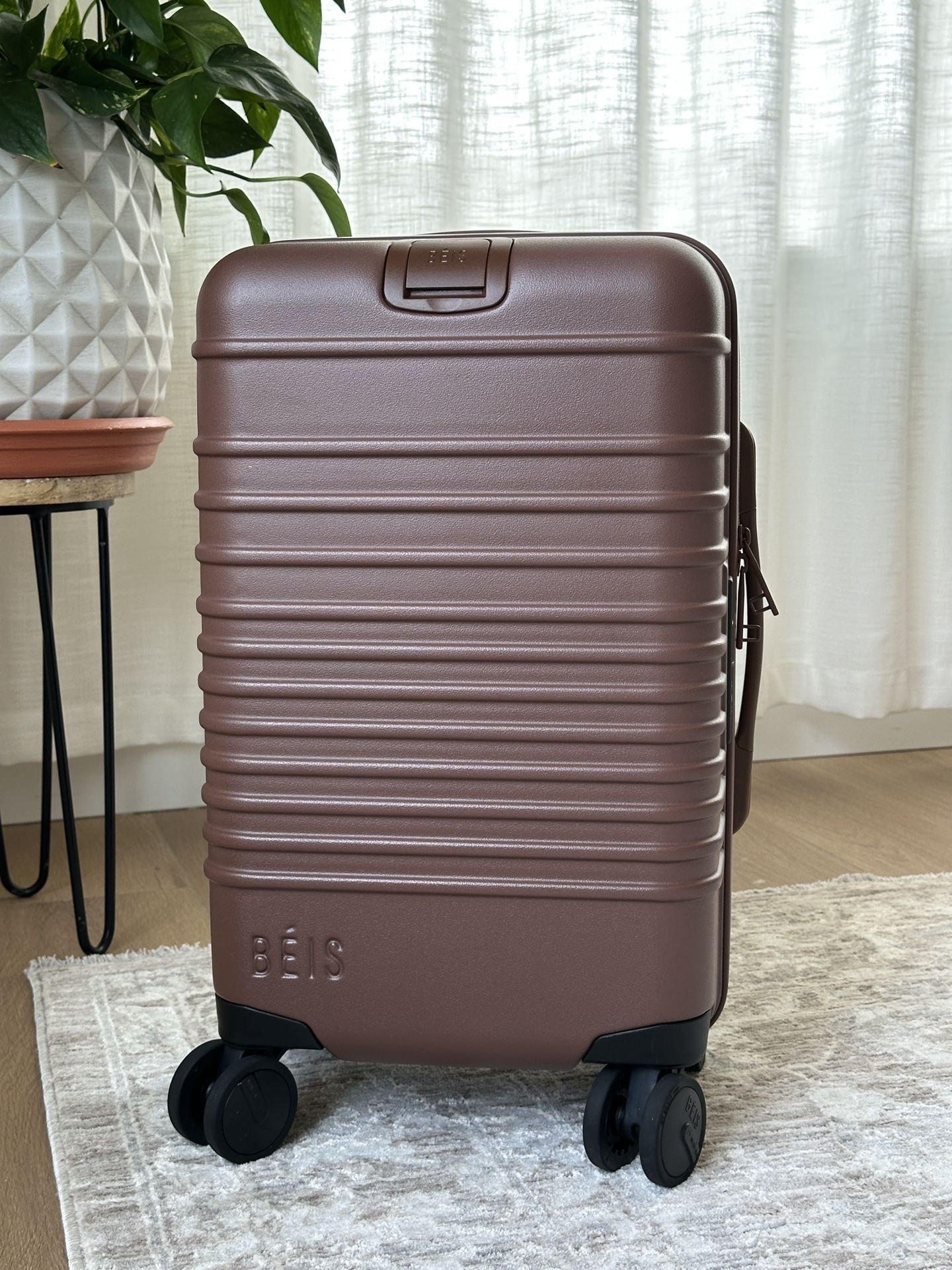Maple/Brown Beis Small Carry On Luggage Roller For International Travel