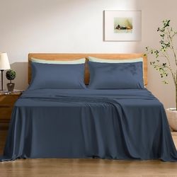 King Size TOSMO Luxury Cooling Bedsheet Set - 100% Viscose from Bamboo, 4-Piece Bedding Set (King Size) - 18” Extra Deep Pockets, Oeko-Tex Certified, 