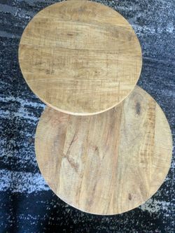 2 tier wooden side table