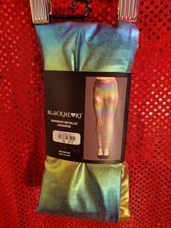 Rainbow Metallic Leggins Size Medium. New.