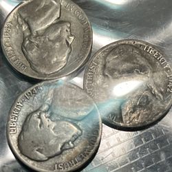 3 Silver War Nickels 