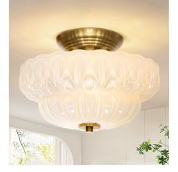 New in box chandelier light fixture lamp beige cream