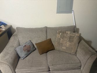 Gray Fabric Loveseat Sofa