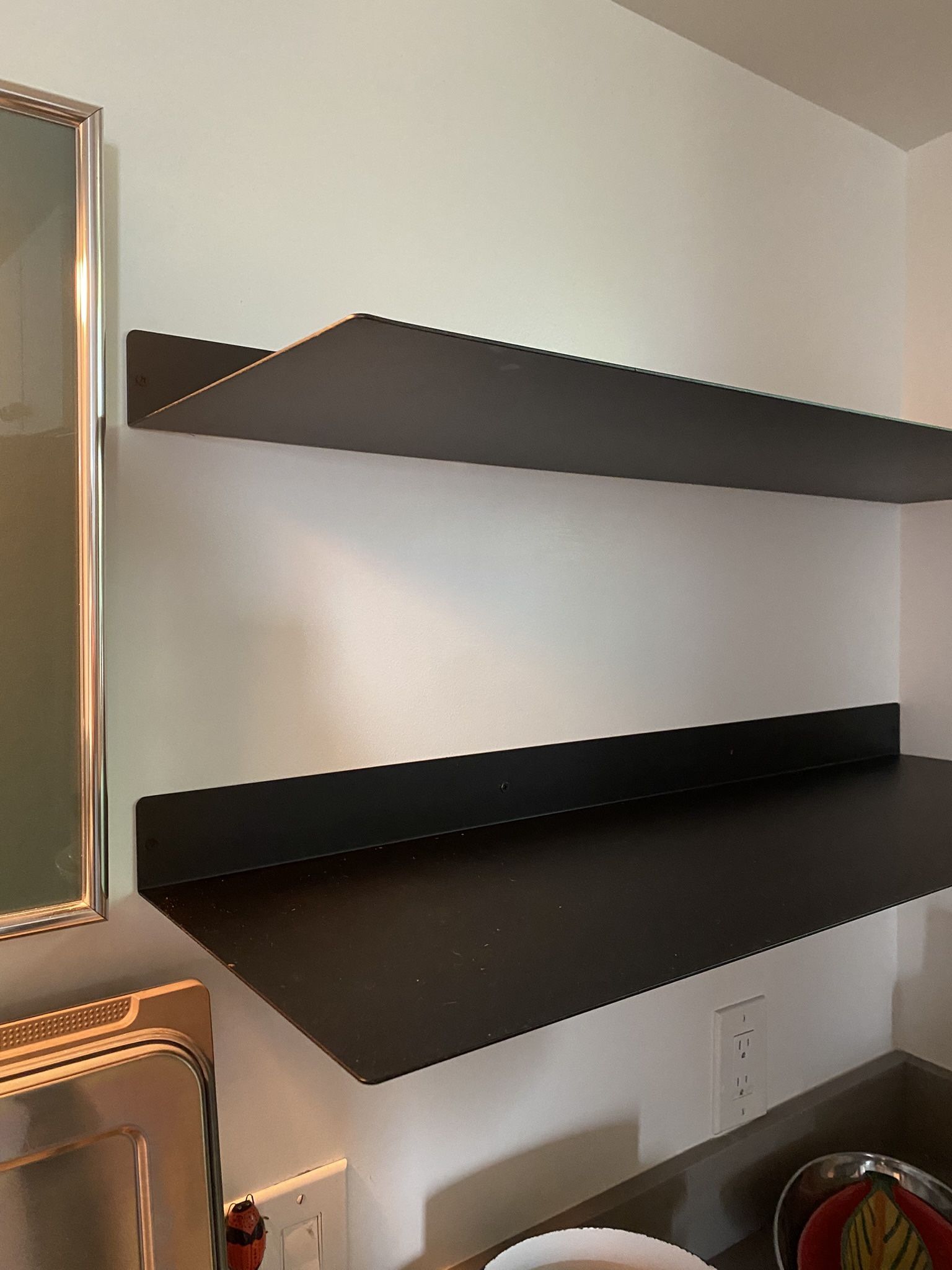 Powder Coated Black Steel Shelves Set Of 2