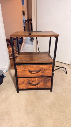 Wooden bedside table