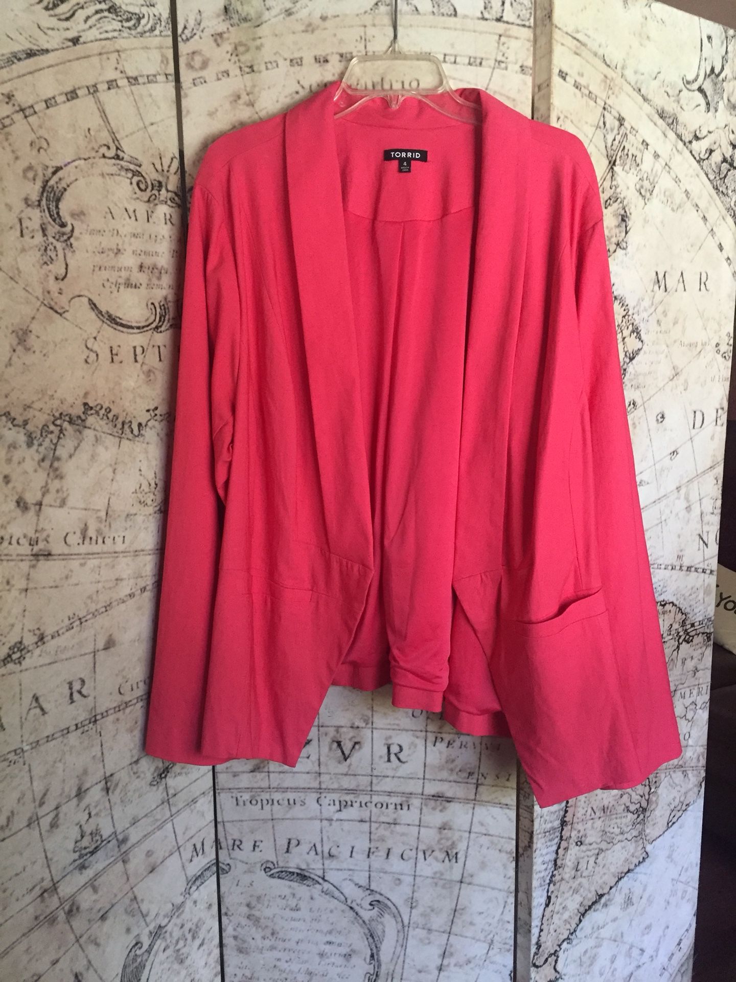 Torrid Coral Size 4 Open Front Blazer