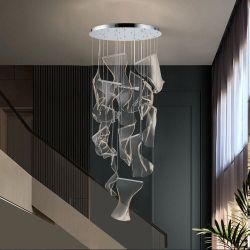 ET2 Rinkle 28” 14-Light LED Pendant Chandelier – Luxury Designer Fixture