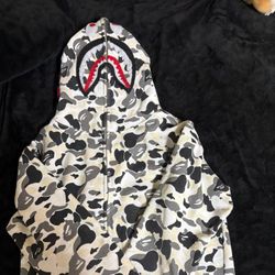 Glow Bape Hoodie White 