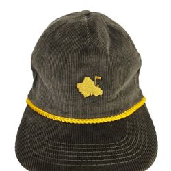 Oahu Golf Apparel OGA Island Embroidered Adjustable Strapback Cap Corduroy Brown