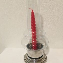 Glass and Silver-plated Candle Holder 