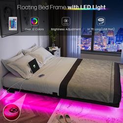 Bed frame QUEEN with LED and outlets [NEW]