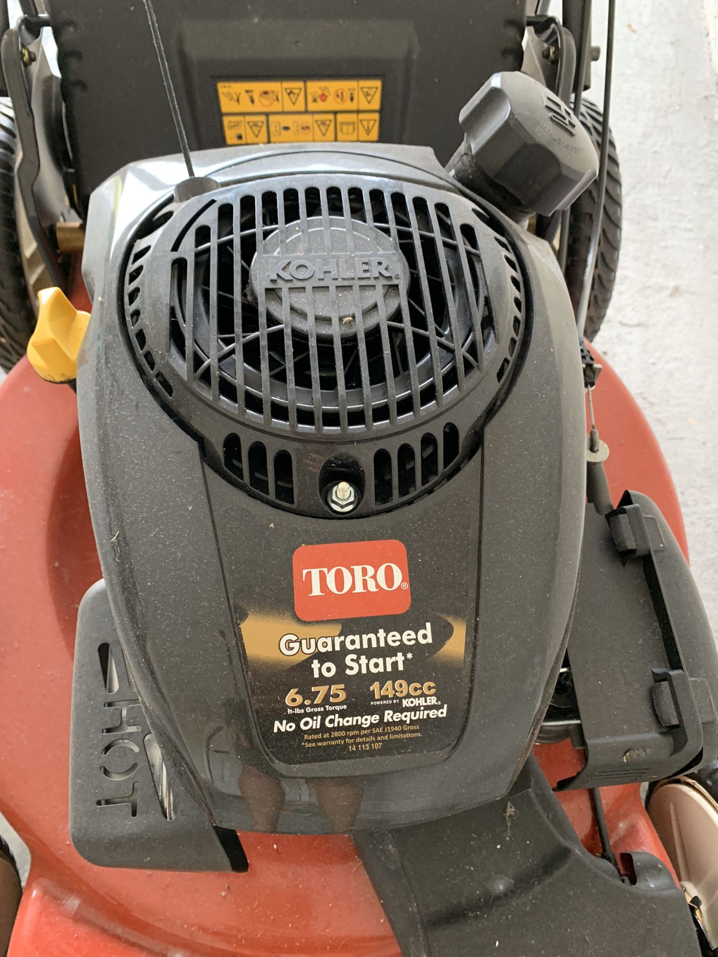 Toro recycler variable speed high wheel. Lawn mower