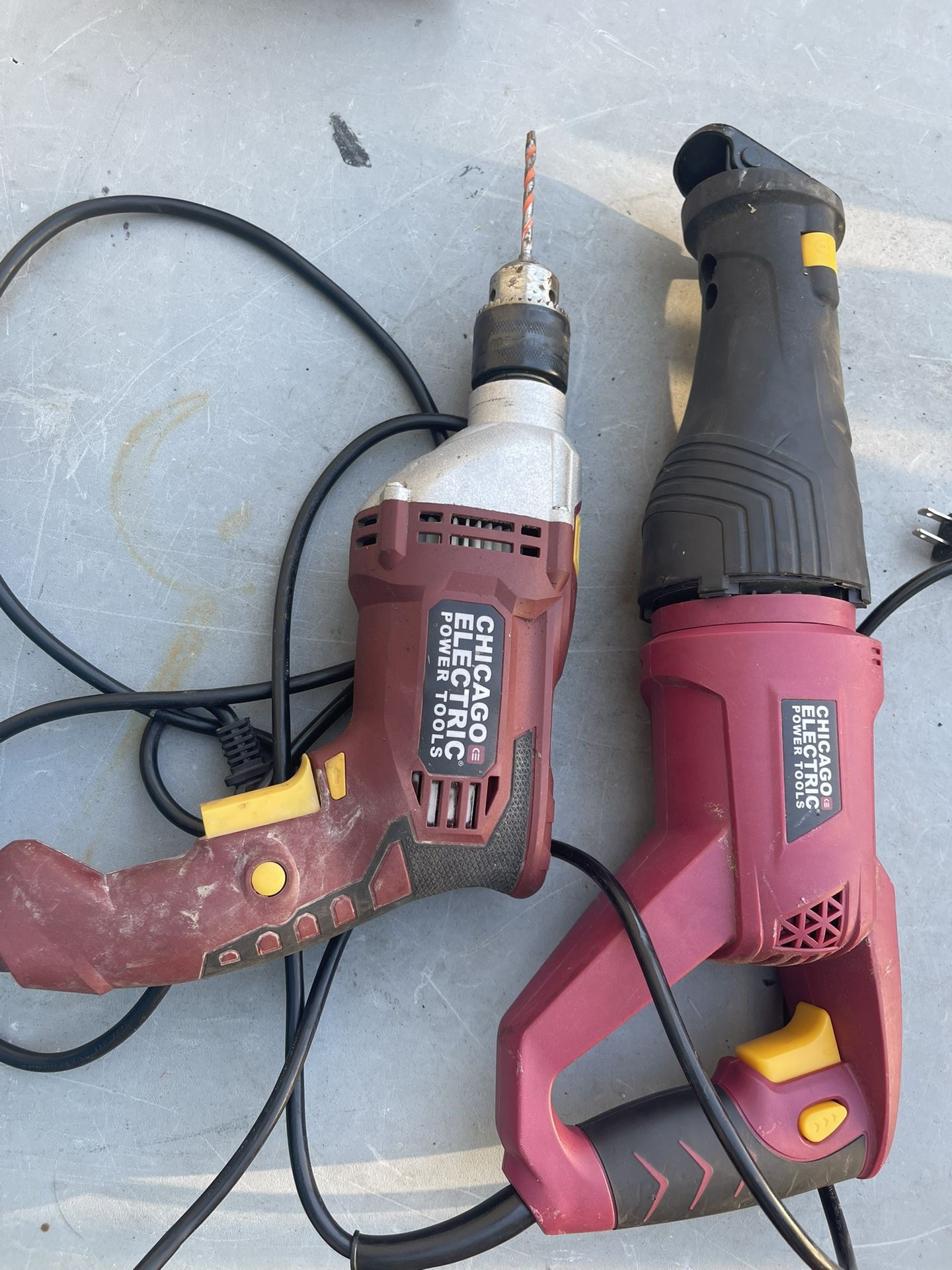 Chicago electric reciprocating saw (no blade) & VSR hammer drill