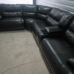 POWER RECLINER Genuine LEATHER BLACK COLOR.. DELIVERY SERVICE AVAILABLE 🚚💥🚚