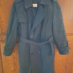 Military Coat All Weather Mans W Removeable Liner Trench Style Rain 44R 44 Regular 8405-01-175-2297  Overcoat